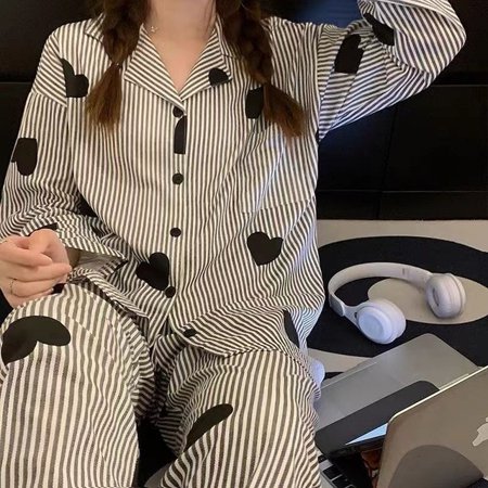 

CoCopeaunt Women Pyjamas Sets Winter And Autumn Stripe Pyjamas Women Clothing Pajamas cotton material Long Sleeve Pijamas Sleepwear