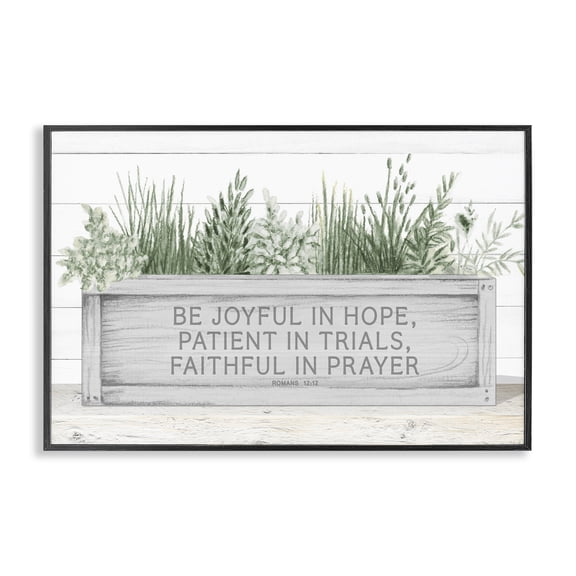 Stupell Industries Be Joyful Flower Box Black Framed Giclee Art, design by Janice Gaynor