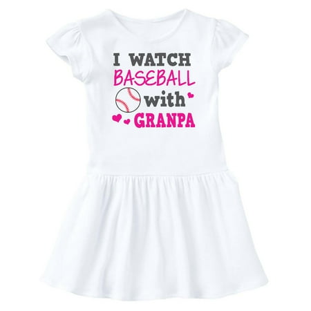 

Inktastic I Watch Baseball with My Granpa Gift Baby Girl Dress