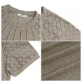 thumbnail image 6 of UVN Blouses for Women Short Sleeve Lace Tops Summer Casual Crewneck Pleated Shirts, 6 of 9