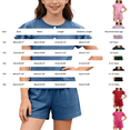 thumbnail image 4 of EnJoCho Girls Summer Outfit 2 Piece Kids Double Sleeve Button T-Shirt Baggy Cotton Elastic Waist Shorts Set Cute Casual Plain Outfit Girls Shirt and Shorts Set Kindergarten Starter Pack, 4 of 6