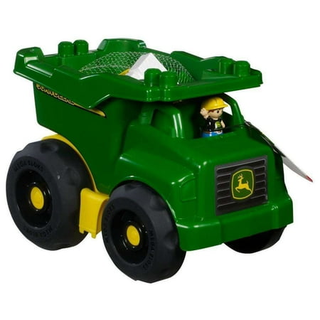 Mega Bloks John Deere Large Dump Truck with Big Building Blocks, Building Toys for Toddlers (25 Pieces)