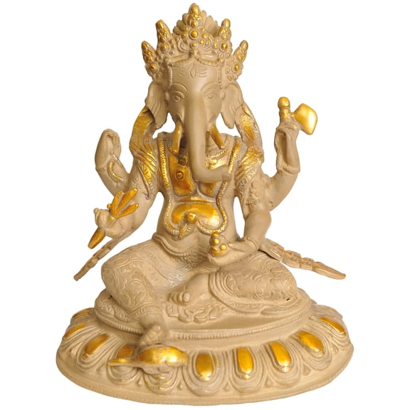 7" Bhagawan Ganapati Brass Idol - Lord Ganesha