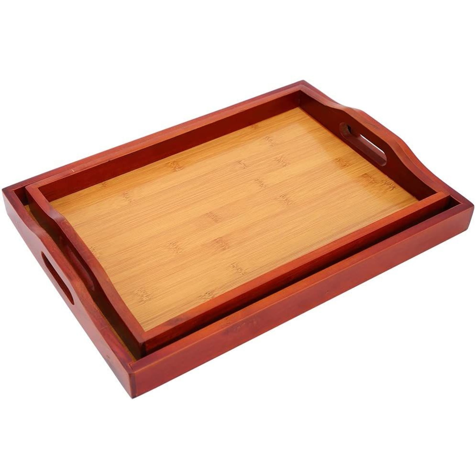 High Grade Wooden Serving Tray with Handles/Serving Tea Breakfast Wood Kitchen