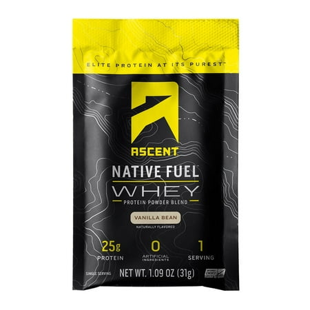 ascent protein powder native fuel whey packets serving single vanilla bean chocolate