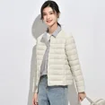 thumbnail image 2 of Chaqueta de plumón ligera para mujer, chaqueta de diseño corto cálida para otoño e invierno, 2 of 5