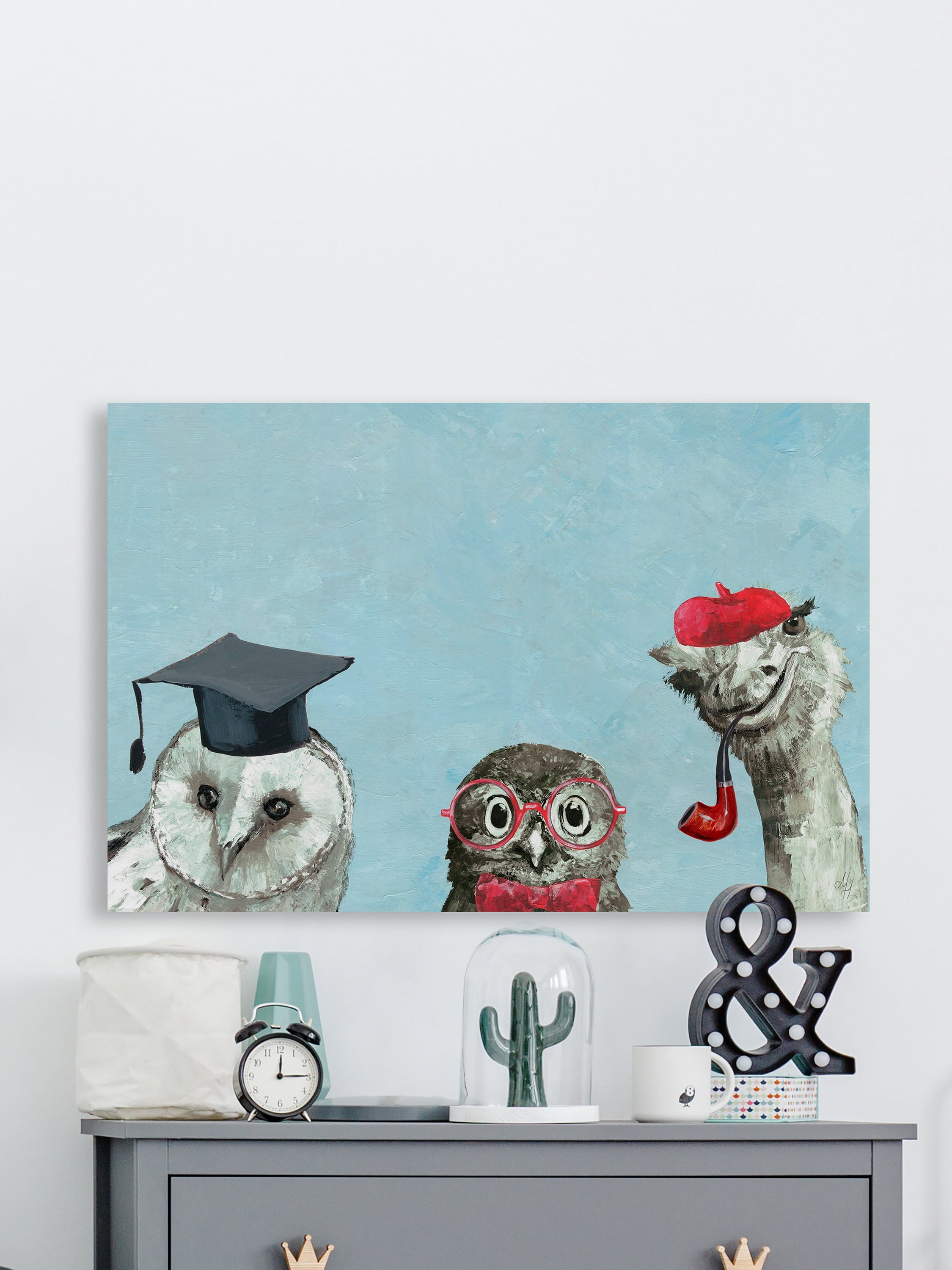 Marmont Hill Brainy Birds Canvas Wall Art