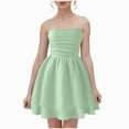 thumbnail image 4 of Girls Summer Dresses with Spaghetti Straps Ruffle Ruched Double Layered A Line Girl Dresses, 4 of 7