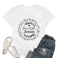 thumbnail image 4 of Trendfront Womens Christian T Shirt Love Life Jesus Faith Quote Print Short Sleeve Crew Neck Religious Graphic Tees, 4 of 4