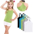 thumbnail image 1 of Odeerbi Camisetas de Las Niñas de 5 Paquetes Camisetas de Algodón Y Espalda Camisetas Bajas Sin Mangas Básicas Suaves, 1-13 Años, 1 of 9