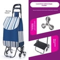 thumbnail image 1 of Chariot d'Achats Pliant Robuste à Tirage Manuel avec Roues Monte-Escaliers – Solution de Rangement Domestique Compacte et Portable pour l'Épicerie et l'Usage Quotidien, avec Roulettes à Roulement en Acier Inoxydable et Renforcé, 1 of 6
