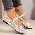 thumbnail image 6 of Jamicy Women's Summer Ballet Flats Breathable Flat Loafers Bow Knot Buckle Round Closed Toe Mesh Comfortable Shoes, 6 of 6