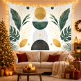 thumbnail image 3 of Symmetrical Geometric Botanical Design Against Off-White Background, Serene Boho for Plant Lovers, Tropical Leaf Wall Art, Housewarming Gift Tapestry Wall Hanging for Living Room and Bedroom, 3 of 7