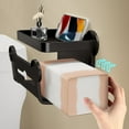 thumbnail image 3 of Taotanxi Tindbea Kids Toilet Paper Holder with Shelf Wall Mounted Tissue Roll Holder, Rustproof & Multifunctional Bathroom Storage Dispenser Funny Bathroom Wall Decor (Matte Black), 3 of 6