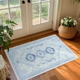 thumbnail image 3 of Balacho Boho Vintage Oriental Faux Wool Area Rug, 2' x 3', Blue, 3 of 7