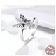 thumbnail image 3 of Anillo de plata 925 con forma de mariposa ajustable, antialérgico, 3 of 4