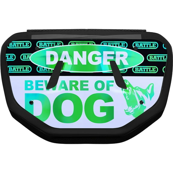 Battle Sports - "Iridescent Beware of Dog" Chrome Football Back Plate - Adult - Iridescent Blue/Green