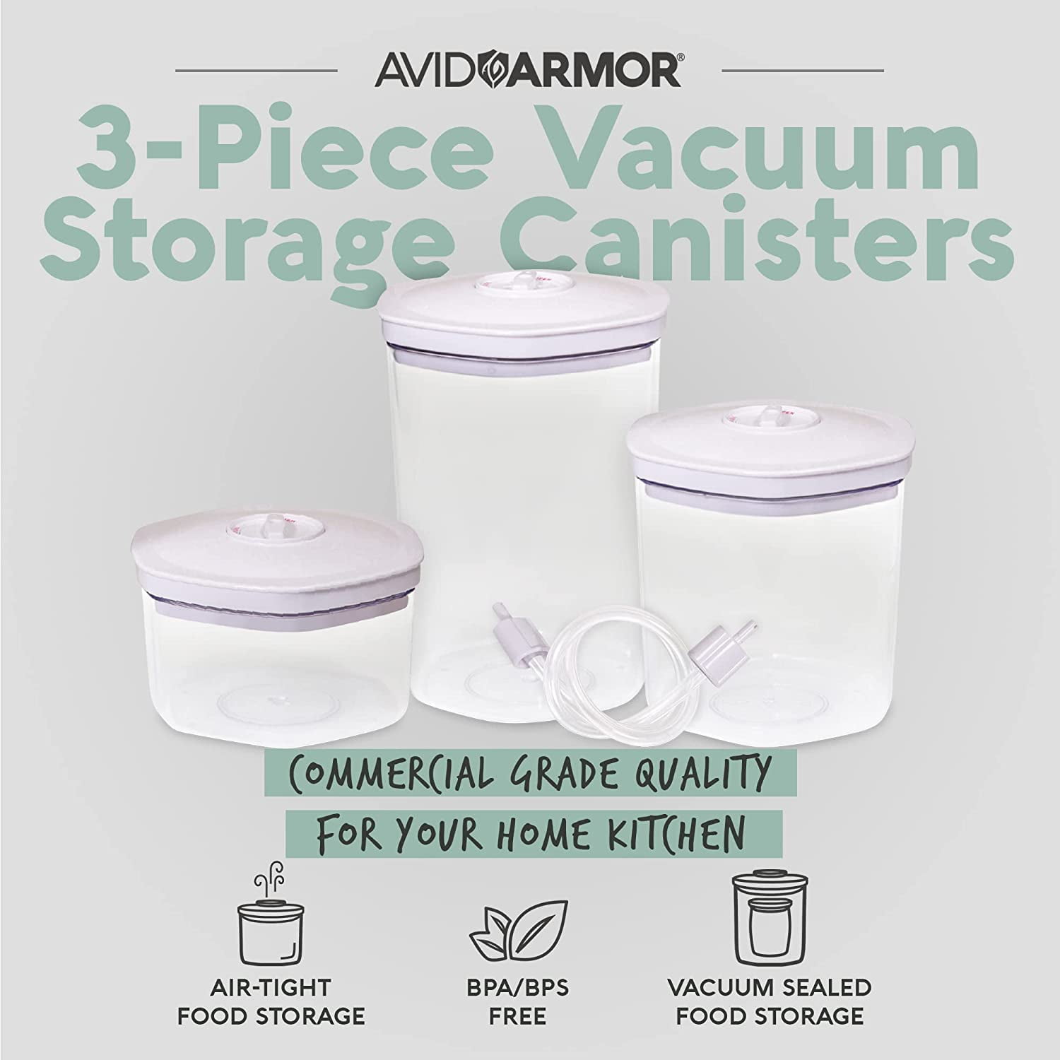 FoodSaver Vacuum Storange Canister Set, Round, 3-Pack, 6,5 х 6,5 х