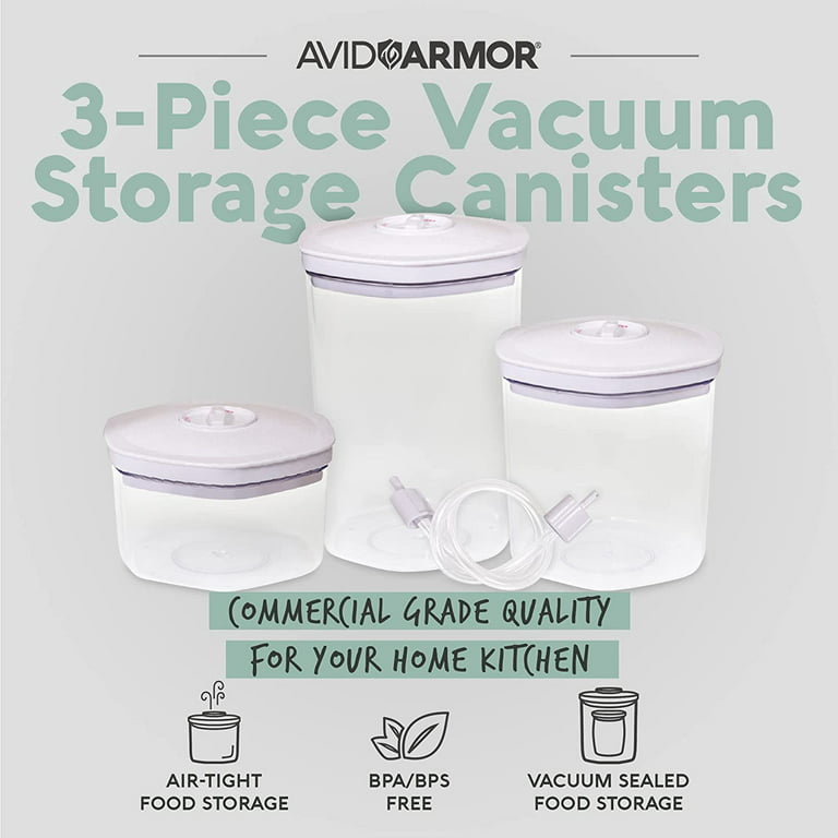 FoodSaver Vacuum Storange Canister Set, Round, 3-Pack, 6,5 х 6,5 х 9,4  дюйма, White