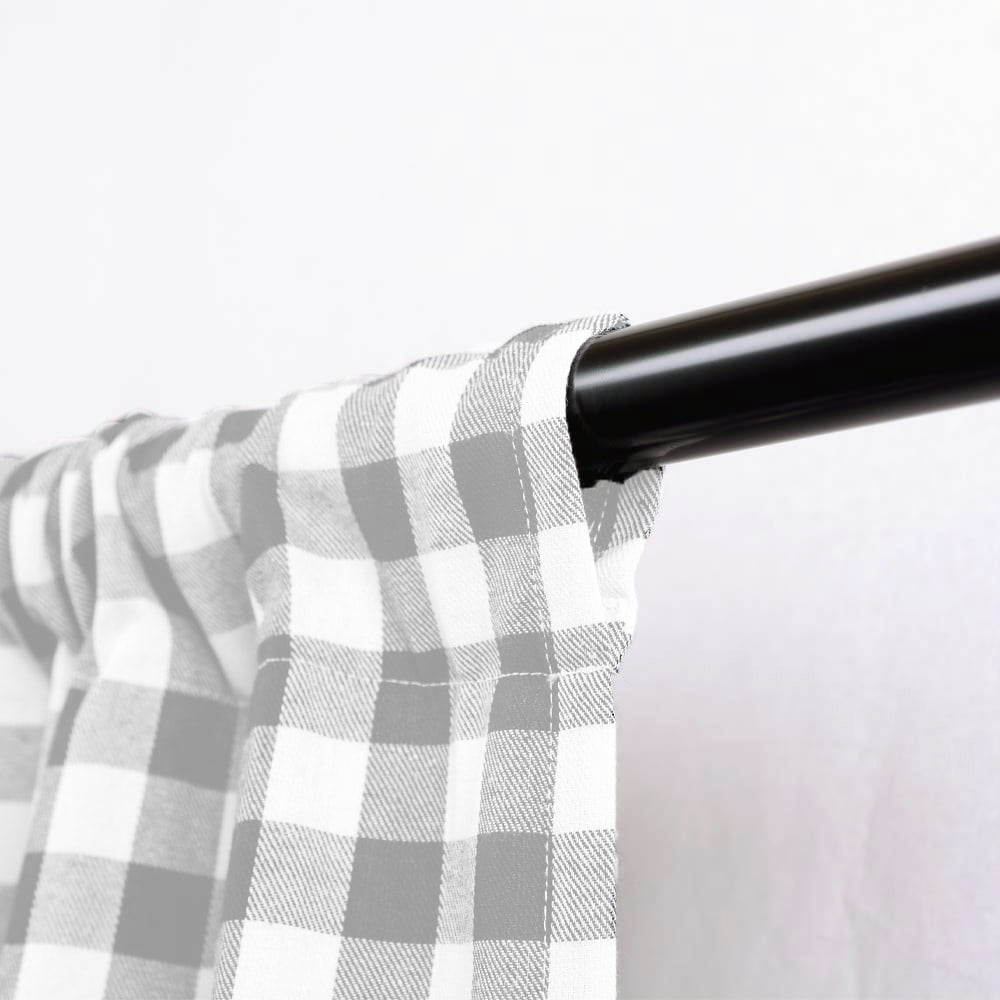 Woven Trends Farmhouse Curtains, Buffalo Plaid Drapes, Classic Country Plaid Gingham Checkered Design, Farmhouse Decor, Window Curtain Treatments 42" x 63" Single Panel, Gray