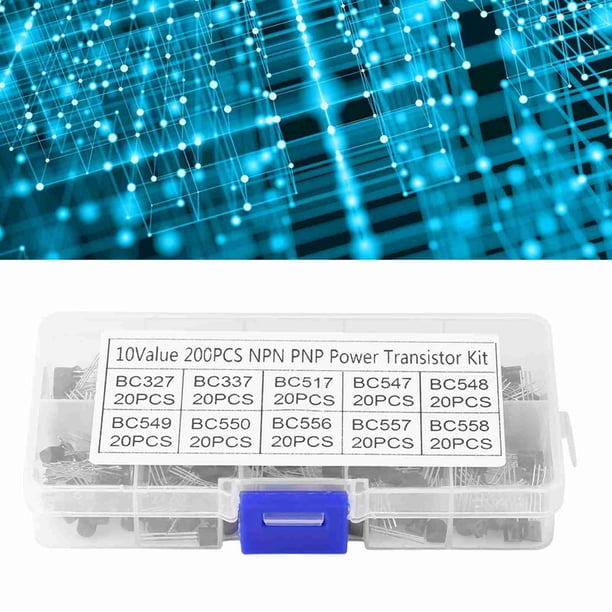 200 Unidades de Kit de Transistores, 10 Valores NPN PNP TO-92 BC327-BC558 SURTIDO DE SILICONA DIY A TRAVÉS DEL VALOR DEL TRIODO DEL AGUJAR