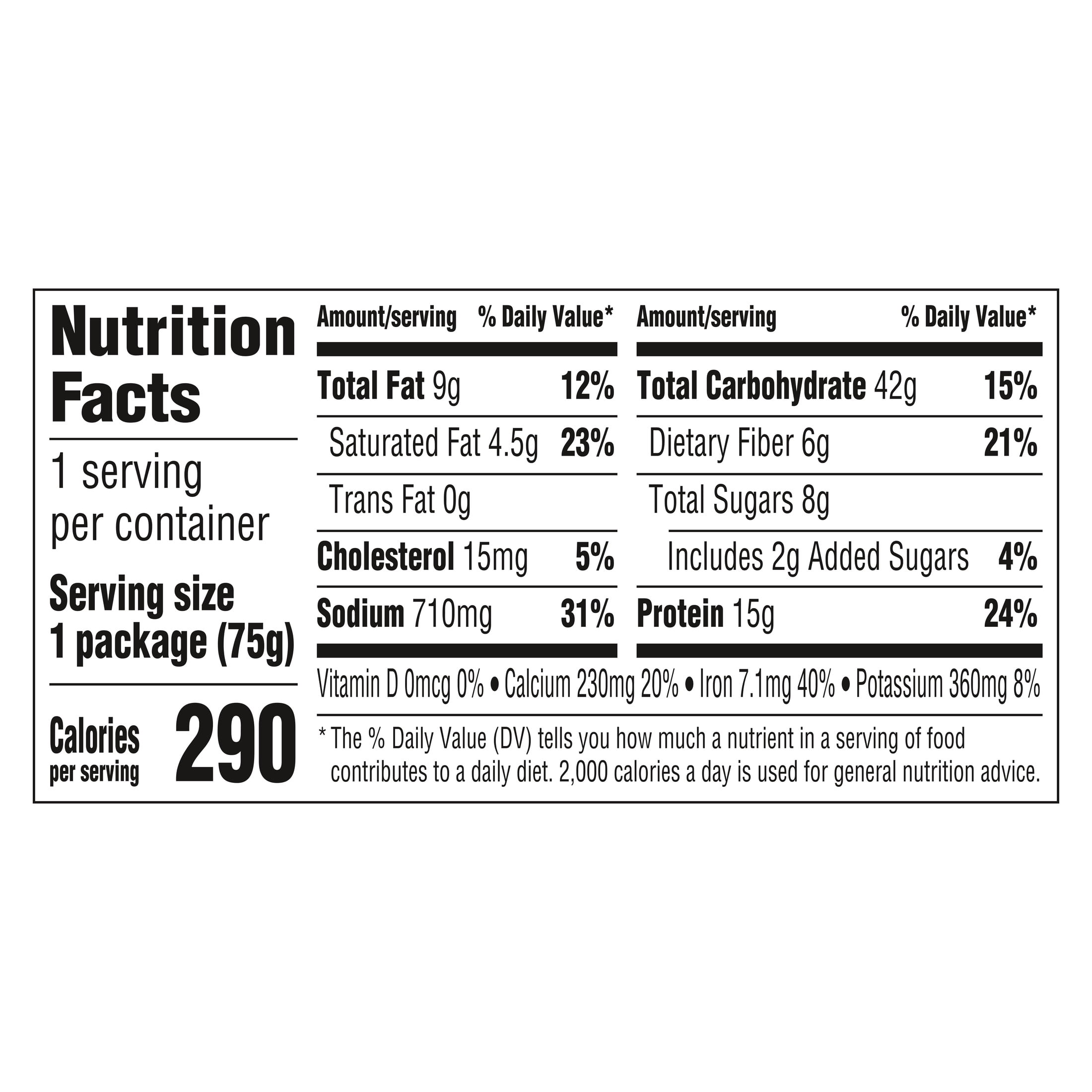 Knorr Protein Creamy Parmesan Herb Pasta Cup, Made with Real Parmesan, 15g of Protein, 2.6oz