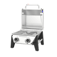 thumbnail image 3 of Expert Grill Stainless Steel 2-Burner Tabletop Gas Grill, 13,000 BTUs, 273 Sq. In., 3 of 9