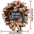 thumbnail image 3 of Buffalo Check Xmas Holiday Decor Outdoor Fall Decorations, Artificial Spruce Burlap Ribbon Garland s for Front Door (9.8 inch), 3 of 6