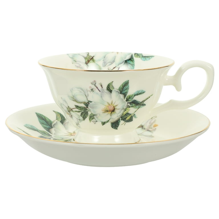 NUOLUX Cups Tea Cup Coffee Porcelain Mug Saucers Espresso Flower