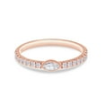 thumbnail image 3 of AFFY 0.50CT Marquise & Round Moissanite Diamond Stackable Wedding Band Ring 14K Rose Gold over Silver-8.5, 3 of 7