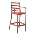 thumbnail image 3 of WestinTrends Playa 29.5" Outdoor Polypropylene Plastic Patio Bar Height Stools (Set of 2), Red, 3 of 16