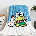 Kawaii Sanrio Keroppi Bad Badtz Maru Cute Cartoon Child Flannel Blanket