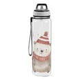 thumbnail image 2 of Bear Scarf Hat Sports Water Bottle Portable Travel Mug 32oz BPA Free Leak Proof Straw Transparent Tritan for Gym Yoga Cycling Camping, 2 of 7