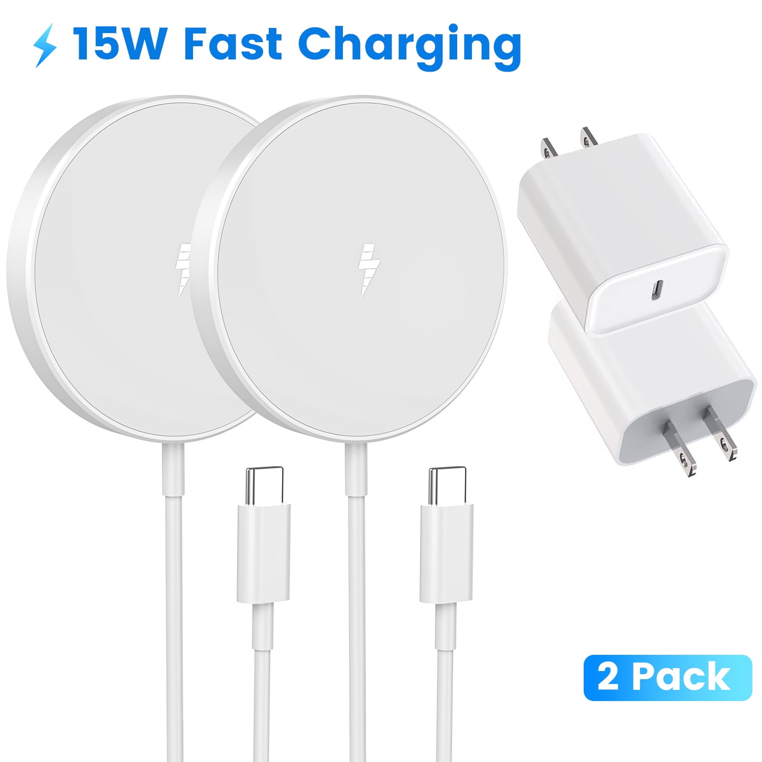 Magnetic Wireless Charger Fast MagSafe Charger for iPhone 17 Pro Max/17 Pro/iPhone 16Pro Max/15 Plus/14/13/12/AirPods 3/2/Pro/Pro 2 Magnet Charging Pad Mag Safe Chargerwith Dual Charging Ports