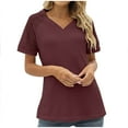 thumbnail image 5 of Scyoekwg Womens Dressy Blouses Trendy Cute T Shirts Womens Western Clothing Womens Summer Fashion Short Sleeve Tops Loose Ladies Blouses Dressy Casual, 5 of 5
