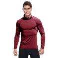 thumbnail image 1 of Camiseta de manga larga con cuello alto para hombre, ropa ajustada de secado rápido y alta elasticidad para deportes al aire libre, ropa deportiva de gran tamaño, 1 of 6