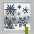 thumbnail image 3 of Winter Snowflakes Christmas Decals and Decor Vinyl Lettering Decal Stickers Self Adhesive - Jumbo set of 9 - Sizes Range from 8"-20" - Color: Navy, 3 of 5