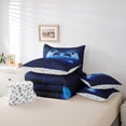thumbnail image 6 of jejeloiu Teen Video Game 7pcs Bedding Comforter Set,Blue Gamepad Queen Bedding Sets,3D Geometric Plaid Queen Sheet Sets For Boys,Ultra Soft Home Decor Reversible, 6 of 8