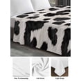 thumbnail image 6 of Black White Dots Queen Size Flat Sheet, Wrinkleproof & Fadeproof Cooling Flat Bed Sheet Only, Farmhouse Cow Spots Fur Retro Textured Breathable Soft Bedding Top Sheets 90 x 102 Inches, 6 of 8