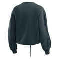 thumbnail image 3 of Women's WEAR by Erin Andrews Black Carolina Panthers Washed Fleece Long Sleeve T-Shirt & Shorts Lounge Set, 3 of 6