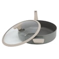 thumbnail image 2 of Oster Ambrose 4.5 Quart Nonstick Aluminum Saute Pan with Lid in Matte Grey, 2 of 6