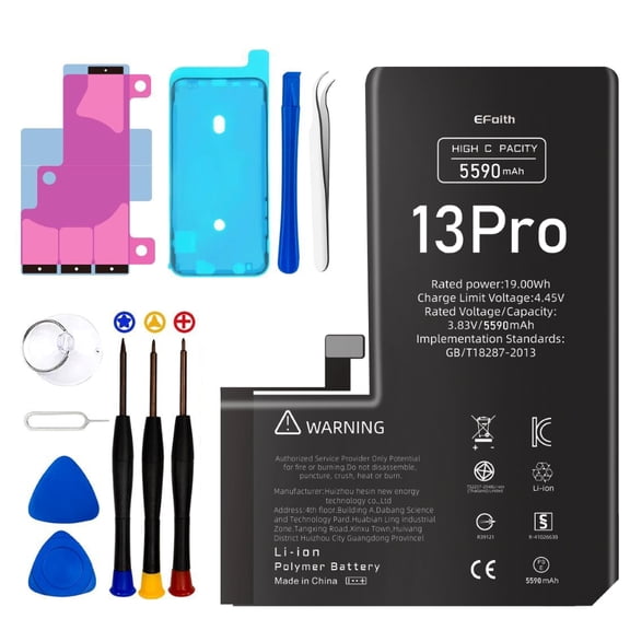 LRSE For iPhone 13 Pro Battery Replacement Kit, 5590mAh High Capacity 0 Cycle Li-ion Polymer Battery with Professional Repair Tool Kit