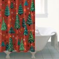 thumbnail image 4 of Red Christmas Tree and Ornament Pattern Shower Curtain 72"x84" ,Bathroom Decorative Shower Curtains Set with 12 Hooks,Modern Waterproof Washable Shower Curtain, 4 of 6