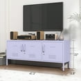 thumbnail image 6 of 3 Door TV Stand Media Console For Large TV Wide Metal Storage Cabinet Entertainment Center For Home Lockable Storage Cabinet Office Purple Size： 22"H X 47.3"W X 13.8"D, 6 of 6