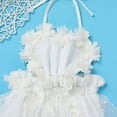 thumbnail image 4 of OBEEII Baby Girl's 1st Birthday Lace Tulle Romper Toddler Baby Girls Princess Tutu Dress First Birthday Photography Clothes With Headband 6-12 Months White flowers, 4 of 6