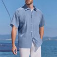 thumbnail image 1 of pstuiky camisetas de hombre, Blusa informal de manga corta con cuello vuelto y color liso para hombre camisas casuales para hombre l, 1 of 5