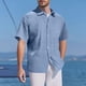 thumbnail image 1 of pstuiky camisetas de hombre, Blusa informal de manga corta con cuello vuelto y color liso para hombre camisas casuales para hombre l, 1 of 5