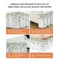 thumbnail image 5 of Green Eucalyptus Bed Skirt King Size 16" Drop Leaf Branch Red Fruit Watercolor Botanical Ruffled Wrap Around Bed Skirts Adjustable Elastic Bedskirt Dust Ruffle for King Size Bed, 5 of 7