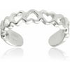 Women's Sterling Silver Adjustable Heart Fashion Toe Ring