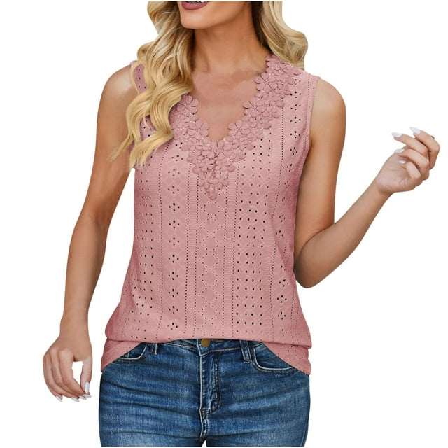 Économies d'Été KIHOUT Hauts d'Été pour Femmes, Hauts Mode pour Femmes à Manches Courtes à Col en V, Uniforme de Travail, Blouse à Imprimé avec Poche, Hauts (Rose Vif P)